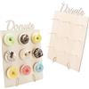 INCNMAD Espositore per Ciambelle in Legno 2 pcs Elegante Donut Display per Dolci e Ciambelle Porta Donuts per Matrimoni Compleanni Feste Decorazioni per Pasticceria (vuoto fuori)