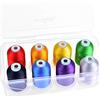 New brothread - 15 Opzioni - 8 Bobine a scatto da 1000m ogni Poliestere Filo di Ricamo Macchina con scatola di plastica di stoccaggio per Ricamo e Quilting - Over Rainbow