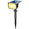LOTMOS Faretti Solari da Esterno, 72 LED Lampade da Giardino 3 Modalità IP67 Impermeabile Luce per Cortile, Patio, Vialetto, Alberi