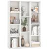 Giantex Libreria a 11 scomparti, libreria con 2 kit antiribaltamento e pannelli posteriori chiusi, libreria mobile portaoggetti in legno, 74 x 24 x 106 cm