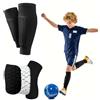 vsshe 1 Paio di parastinchi da calcio per bambini, Parastinchi da sportivi con cuscinetti a nido d'ape, Protezioni per tibia incluse, Traspiranti e Antishock per Ragazzi e Ragazze,per sci, ciclismo(L)