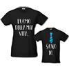 Babloo Coppia di T-Shirt Maglie Madre - Figlio/a Idea Regalo Festa della Mamma Uomo della Mia Vita Nere L - Body 12 Mesi