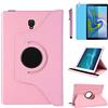 R.SHENGTE Custodia per Samsung Galaxy Tab S4 10,5 pollici 2018 (SM-T830 SM-T835 SM-T837), con supporto girevole a 360°, con pennino capacitivo, pellicola per schermo (Pink)