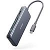 Anker Hub USB C Premium 7 in 1, Potenza 100W, Porta Dati USB C | USB C, 4K USB C a HDMI, Card Reader MicroSD/SD, 2 Porte USB 3.0, per MacBook Pro 2016/2017/2018, iPad Pro 2018, Chromebook.
