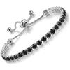 Apocalyptic-K Bracciale Zirconia per le donne, bracciale tennis scintilla Zirconia regolabile Bracciale signore regalo per i giorni di festa (4MM, Zircone nero-platino)