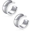 CHIC & ARTSY Orecchini a Polsino in Argento Sterling 925, Orecchini a Polsino Larghi per Donna, Regolabili Non Piercing