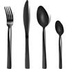 Otto Koning Set Posate 32 Pezzi - Posate Nere in Acciaio Inox per 8 Persone, Set Forchette Cucchiai e Coltelli, Design Moderno, Alta Resistenza, Eleganti e Facili da Pulire, Apto Lavastoviglie