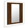 vidaXL Mobile Bagno Specchio LED Rovere Marrone 40x12x45cm Multistrato