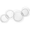 HOMCOM Set di 4 specchi rotondi in metallo argentato - 107 x 56 cm