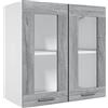 Tidyard Mobile Pensile Angolare in Vetro,Armadio da Cucina,Mobile da Cucina Salvaspazio,Mobili Cucina Componibili,Mobile Base/Pensile per Cucina,Armadietti da Cucina Grigio Sonoma 60x31x60 cm Legno