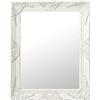 Rantry Specchio da Parete Stile Barocco 50x60 cm Bianco, Specchio da Bagno, Specchio Vanity Bagno, Specchio da Parete da Bagno LL1 Decorazione da Mobili