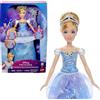Mattel Disney Princess - Cenerentola Ballo Incantato, bambola ispirata al film con abito che si illumina e bacchetta magica con suoni, giocattolo per bambini, 3+ anni, JBF94