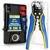 S&R Pinza Spelafili Automatica 5 in 1 - Set 98 Pezzi: Crimpatrice, Taglierino, 70 Morsetti Isolati, 25 Fascette, Nastro Isolante e Pennarello - Strumento Multifunzionale per Professionisti e Fai da Te