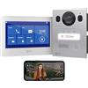 GOLIATH Basic Videocitofono, sistema a 2 fili, monitor da 7, campanello esterno con videocamera, apriporta, suoneria, per casa singola, installazione semplice, app per smartphone, AV-BLS-01A