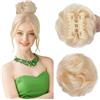 Silk-co Chignon Finto per Capelli con Clip Coda Capelli Ricci Extension Clip Capelli Veri Mollettone Capelli Donna Veri, Biondo Platino