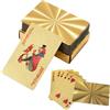 Butyeak Gioco di Carte, Carte da Gioco Impermeabile, Carte da Poker in Plastica, Carte da Gioco,Professionali Carta Game, PVC Carta da Poker, 54PC (Oro)