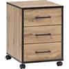 Möbelpartner Montana 146466 - Cassettiera con rotelle, finitura in legno, rovere rustico, 40,1 x 50 x 57 cm