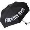 FISURA - Ombrello pieghevole originale "f*cking rain". Mini ombrello nero e bianco. Ombrello piccolo da donna. Ombrello pieghevole automatico. Ombrello da viaggio.