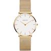 XIRUVE Ultra Sottile 6.5mm Silenzioso Orologio da Polso Donna Minimalista Quarzo Cinturino in Acciaio Inossidabile Maglia
