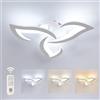 Comely - Plafoniera LED a Soffitto a tre teste 35W, 3937LM. Design a fiore in acrilico, elegante e adatto camera da letto, soggiorno o studio. Luce dimmerabile 3000K - 6500K. bianco,58cm