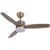Brightium Ventilatore DC Torino 24 W in elegante pelle, 3 pale di quercia, 6 velocità e potente luce da 2424 lm in 3000 K, 4000 K e 6500 K. Controllo remoto, timer e funzione di memoria.