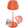 BRILONER - Mini lampada da tavolo LED senza fili IP44 con bordo luminoso, touch dimmer, lampada da comodino ricaricabile, vincitore del German Design Award 2025, 8,5x20 cm, arancione
