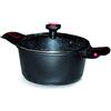 Baumalu 383606 - Pentola con Coperchio, 28 cm, in Alluminio forgiato, Colore: Nero