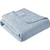 Madison Park Luxe - Coperta trapuntata, motivo damascato, imbottitura in cotone, ultra morbida, per soggiorno, divano, letto, 60 x 70, colore: blu
