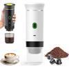 PZCC Caffettiera portatile/ricaricabile da 12 V con custodia, per caffè espresso, a riscaldamento rapido, per campeggio/auto, compatibile con capsule K-Cup, caffè macinato, da viaggio (bianco)