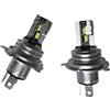 JEYEFFE Kit 2 Lampade LED H4 H19 50W 7200LM 6000K - No Errore Canbus, Fari Auto Alta Luminosità, Impermeabili, Lunga Durata Abbaglianti/Anabbaglianti (H4/H19)