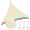ZHHGOO Tenda a Vela Triangolare 3x3x3m,Impermeabile Vela Ombreggiante,Anti UV e Antipioggia,Tenda a Vela Giardino Tendalino per Balcone Terrazza Campeggio Portare Corda,Color Crema