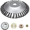 Ellxen Acciaio inossidabile Spazzola per Decespugliatore,150 x 25,4 mm Testina a Cono, Filo Erbacce Disco Tosaerba con 4 adattatori,per Diserbo (6 Pollici)