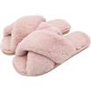 AONEGOLD Pantofole Donna Invernali Ciabatte Pelose Donna da Casa Pantofole Peluche Warmer Fluffy Antiscivolo Ciabatte con Pelo(Rosa,Taglia 36-37)