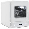 YU YUSING Mini Lavastoviglie da Tavolo con 7 Programmi 3 Coperti, Lavastoviglie Piccola Portatile, con/senza Collegamento Acqua, Serbatoio dell'acqua da 4,8 L, Controllo Touch, Display LED, Bianco