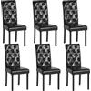 Liink1Ga Set 6 Sedie Sala da Pranzo Sedie Nero Moderne da Cucina, Sedie Nero Sala da Pranzo Sedie Imbottite Sala da Pranzo Sedie Scandinava per Cucina Sedie da Soggiorno Moderne,Ecopelle 55 cm,Linnk1Ga