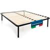 DOLCI SOGNI Rete Una Piazza e Mezza, Rete 130X190 per Letto una Piazza e Mezza, Rete Ortopedica 100% Made in Italy + 4 Piedi Smontabili, Rete a Doghe in Legno con Struttura Letto 130x190 in Ferro