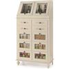 Mar.c.a. Design - Mobile Dispensa Arte Povera in Legno 80x42x153 cm - Dispensa Credenza per Cucina con 10 Cassetti e 2 Ante - Made in Italy