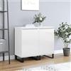 HETFTJN Credenze 2 pz, Mobile Multiuso Mobiletto Bagno Basso Mobile Balcone Mobile Corridoio Stretto E Lungo Adatto per Cucina Ufficio Soggiorno Ingresso Bianco Lucido 40x35x70 cm in Legno Multistrato