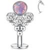 Hengkaixuan G23 Titanio Gioielli per ombelico Disc Bottom Belly Button Ring a disco piatto Piercing per ombelico 14G Piercing per ombelico a barra curva 10mm Anello per ombelico filettato interno per
