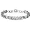 GULICX - Braccialetto tennis con cristalli, con semplici elementi quadrati in stile romano, placcato in oro con zirconi, da donna e placcato Oro, colore: Trasparente, cod. GL321a-1