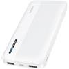 LogiLink PA0338WRF - Powerbank 10.000 mAh con funzione di ricarica rapida, 2 USB-A e 1 USB-C, compatto e ideale per viaggiare, colore: Bianco