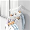HONPHIER Stendibiancheria da parete stendibiancheria retrattile stendibiancheria pieghevole da muro stendino da parete per balcone, lavanderia, camera da letto, bagno (Bianco, 3-Fold)