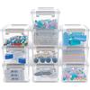 Citylife Set di 10 contenitori da 500 ml, con coperchio, piccoli, impilabili, trasparenti, piccole parti elastiche, robuste scatole di plastica acquistate per artigianato, 13,5 x 8 x 5,5 cm