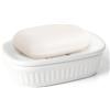 Ruioomeep Portasapone in ceramica, portasapone a doppio livello con scarico per mantenere il sapone asciutto, supporto per sapone, porta sapone vintage in ceramica per cucina, bagno, doccia