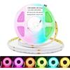 GIDEALED Striscia LED COB RGBW DC24V, 5 m, dimmerabile, RGB bianco caldo, flessibile, ad alta densità, 3920 LED, 5 fili RGBWW strisce per illuminazione ambientale, solo RGBW, senza alimentatore e controller