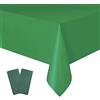 YAAVAAW Tovaglia natalizia usa e getta, 137 x 274 cm, rettangolare, in plastica, verde, per interni ed esterni, picnic, Natale, matrimoni, feste di compleanno, 2 pezzi