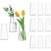 Glasseam Vaso di Vetro per Centrotavola: Set di 12 Piccoli Vasi Trasparenti per La Decorazione di Interni della Casa - Vasi Decorativi Moderni per Fiori Tulipani Rose