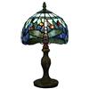 Tokira Vintage Lampada Da Tavolo Blu Mare 8 Pollici, Libellula Vetro Colorato Paralume, Lampada Da Scrivania Camera da Letto Soggiorno [Escluse le Lampadine]