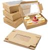 LYSHOOCE 20 Pezzi Scatole per Dolci in Carta Kraft con Finestre 18 X 11 X 4 cm,per Biscotti, Torte, Regali - Scatole Cartone Regalo