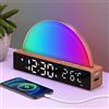 AFEXOA Sveglia con luce, sveglia con luce Wake Up, macchina bianca del rumore, lampada da comodino, lampada da tavolo touch dimmerabile, lampada da tavolo con 10 sonori, snooze/timer, indicatore di